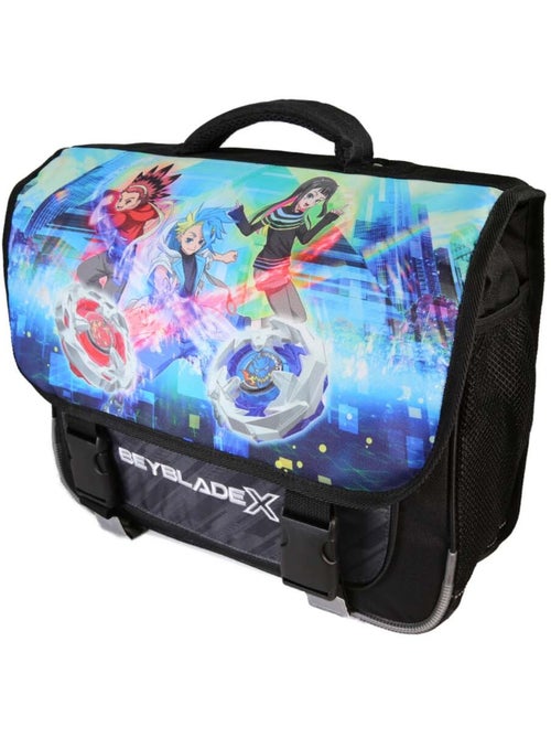 Cartera escolar niño 38 cm 2 compartimentos BEYBLADE X negro azul - Kiabi