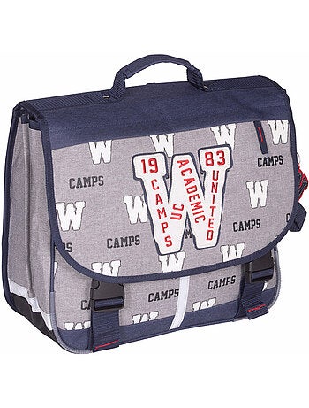 Cartera escolar niño 38 cm 2 compartimentos CAMPS gris azul
