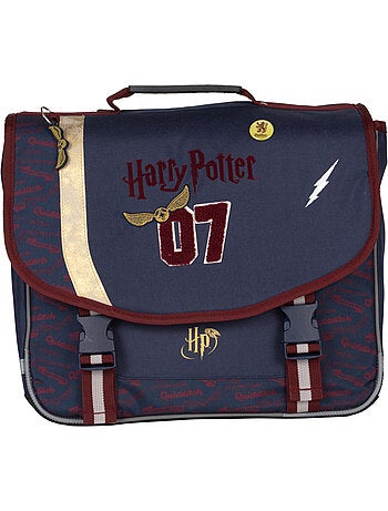 Cartera escolar niño 38 cm 2 compartimentos HARRY POTTER Quidditch azul burdeos