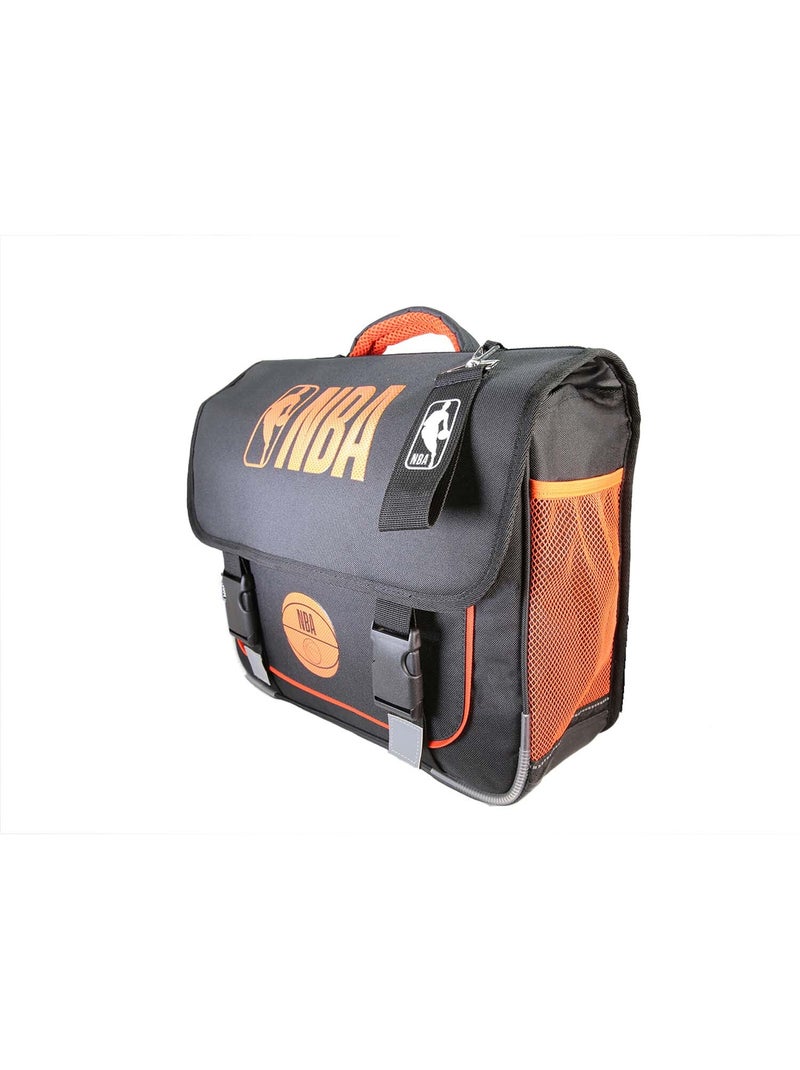 Cartera escolar niño 38 cm 2 compartimentos NBA negro naranja Negro - Kiabi