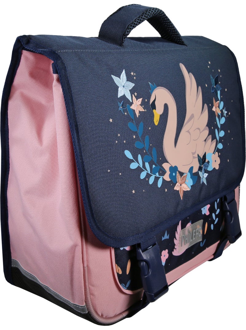 Cartera escolar para niña Phileas Cisne de 38 cm – 2 compartimentos – Azul y rosa Azul - Kiabi