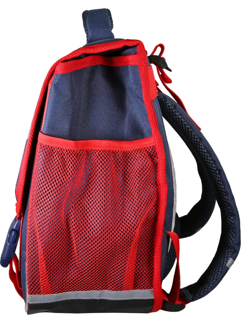 Cartera escolar para niño Phileas Coche de 38 cm – 2 compartimentos – Azul y rojo Azul - Kiabi