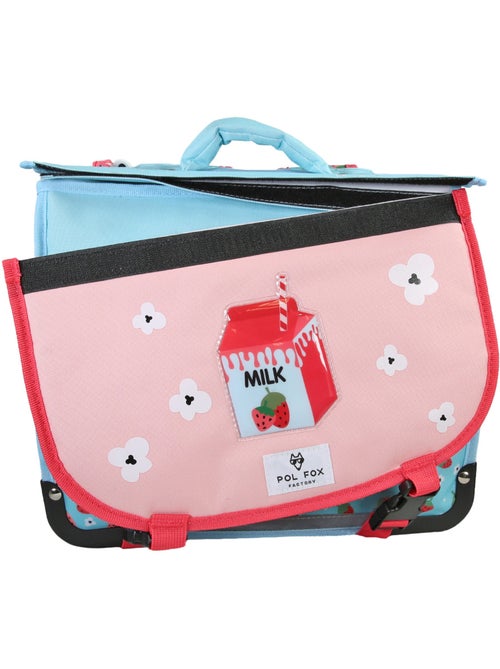 Cartera escolar POL FOX Strawberry 35 cm reversible rosa y azul - Kiabi Cartera escolar POL FOX Strawberry 35 cm reversible rosa y azul - Kiabi
