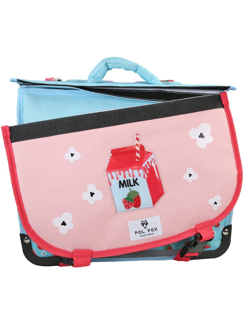 Cartera escolar POL FOX Strawberry 35 cm reversible rosa y azul Rosa/Azul/Azul cielo/Negro - Kiabi