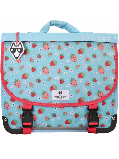 Cartera escolar POL FOX Strawberry 35 cm reversible rosa y azul - Kiabi Cartera escolar POL FOX Strawberry 35 cm reversible rosa y azul - Kiabi
