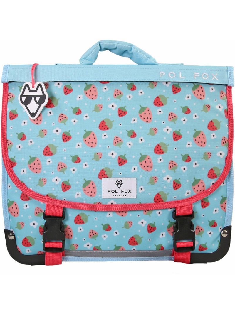 Cartera escolar POL FOX Strawberry 35 cm reversible rosa y azul Rosa/Azul/Azul cielo/Negro - Kiabi