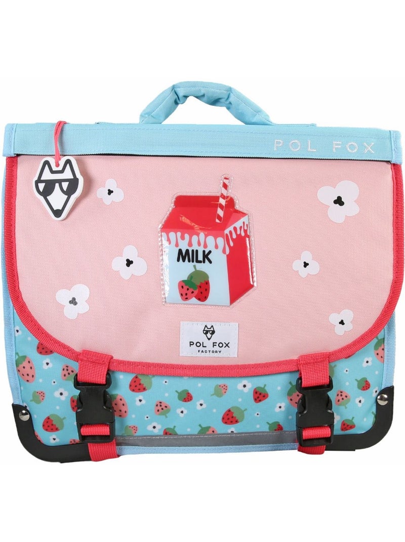 Cartera escolar POL FOX Strawberry 35 cm reversible rosa y azul Rosa/Azul/Azul cielo/Negro - Kiabi