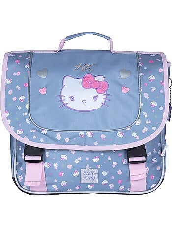 Cartera escolar primaria 38 cm 2 compartimentos HELLO KITTY Delicate Flowers azul rosa