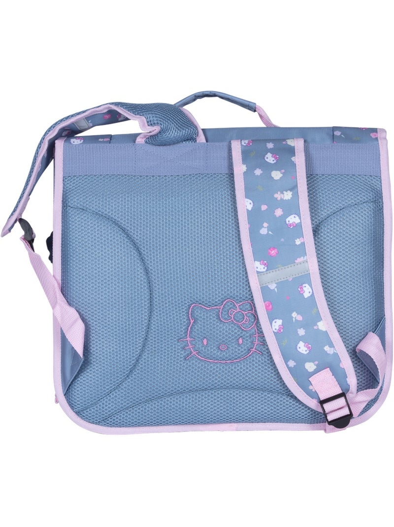 Cartera escolar primaria 38 cm 2 compartimentos HELLO KITTY Delicate Flowers azul rosa Azul - Kiabi