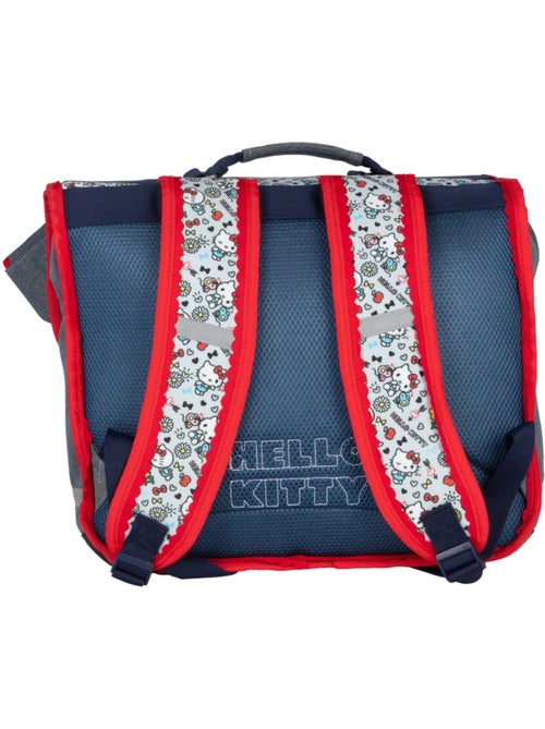 Cartera escolar primaria 38 cm 2 compartimentos HELLO KITTY Kiss Kiss gris rojo - Kiabi