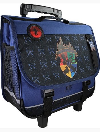 Cartera escolar primaria con ruedas 38 cm 2 compartimentos HARRY POTTER azul negro