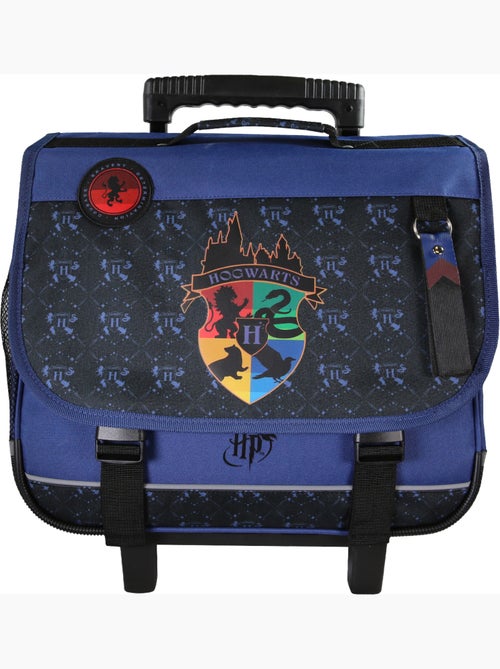 Cartera escolar primaria con ruedas 38 cm 2 compartimentos HARRY POTTER azul negro - Kiabi
