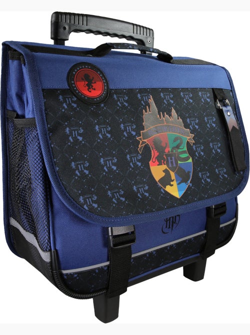 Cartera escolar primaria con ruedas 38 cm 2 compartimentos HARRY POTTER azul negro - Kiabi
