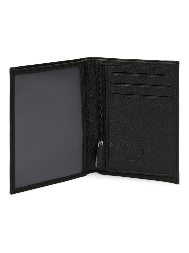 Cartera europea - 1 compartimento - cuero confort hexagona Negro - Kiabi