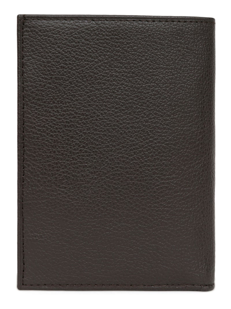 Cartera europea - 1 compartimento - Cuero CONFORT Marrón oscuro - Kiabi