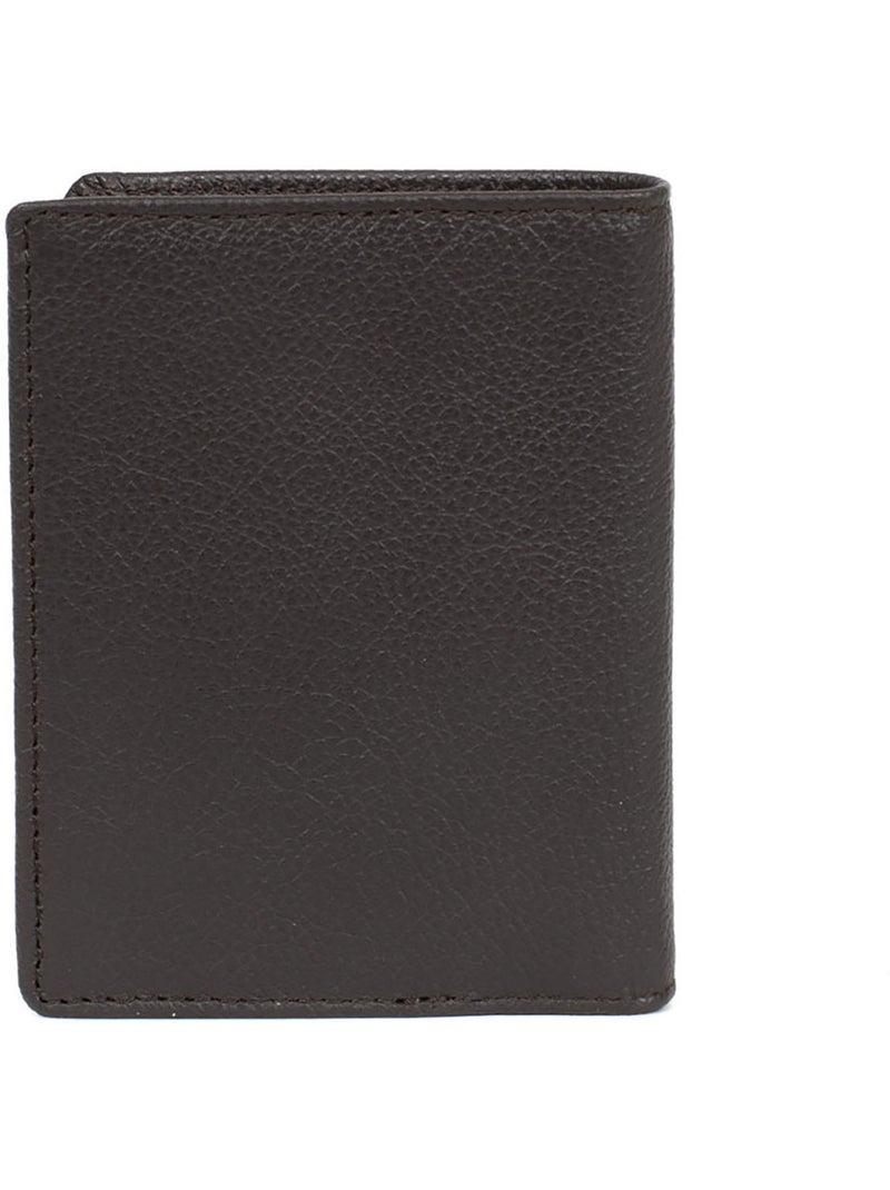Cartera europea - 1 compartimento - detención rfid - cuero de vaca confort hexagona Marrón oscuro - Kiabi