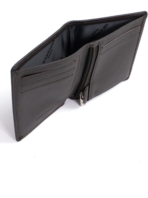 Cartera europea - 1 compartimento - detención rfid - cuero de vaca confort hexagona - Kiabi
