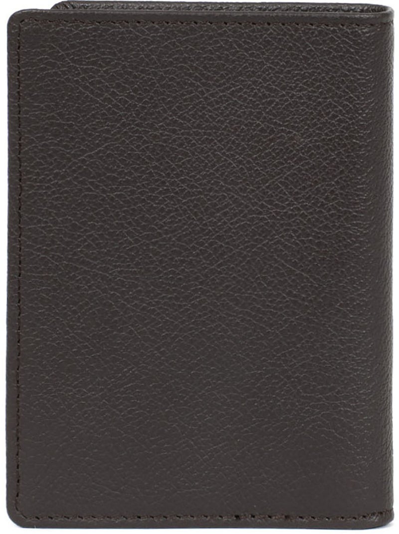 Cartera europea - 1 compartimento - detener rfid - cuero de vaca confort hexagona Marrón oscuro - Kiabi