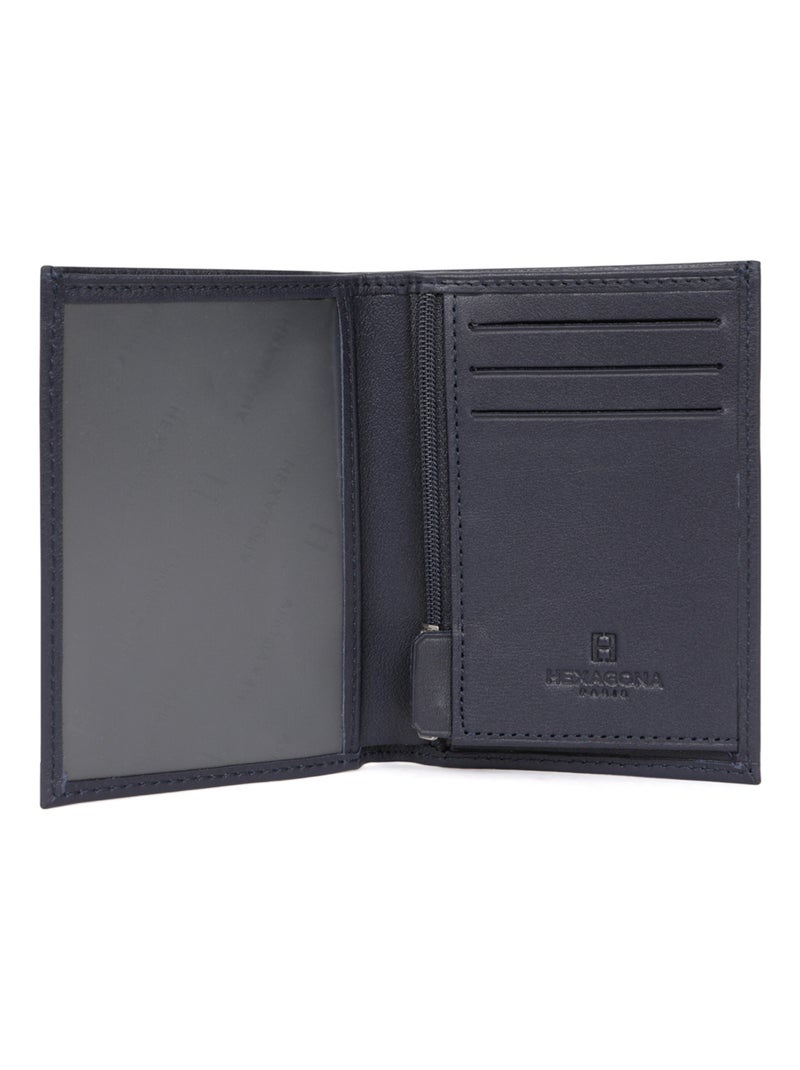 Cartera europea - 1 pliegue - cuero soft hexagona Azul marino - Kiabi