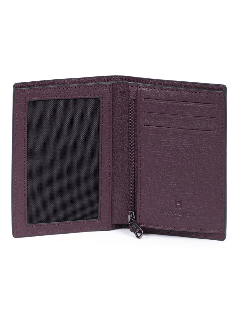 Cartera europea - 1 pliegue - Detener RFID - Cuero DANDY Burdeos - Kiabi