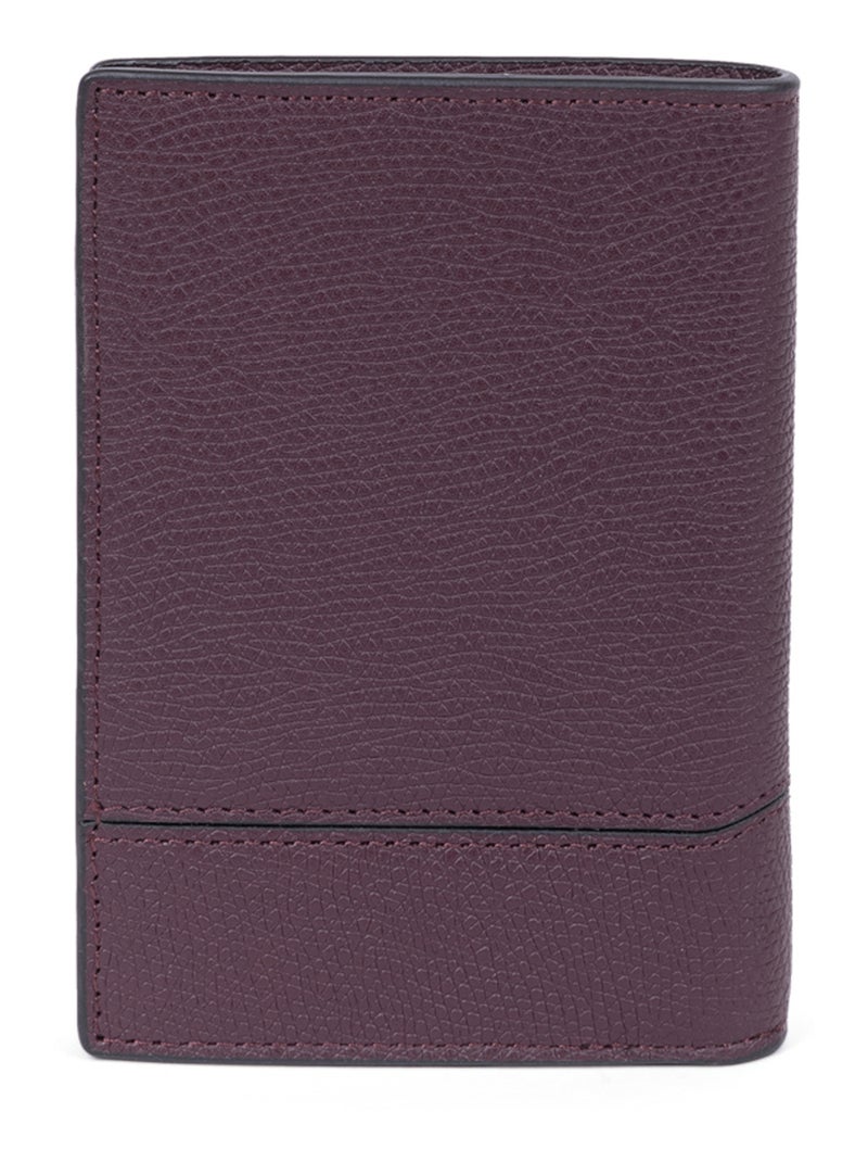 Cartera europea - 1 pliegue - Detener RFID - Cuero DANDY Burdeos - Kiabi
