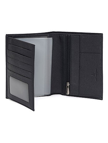 Cartera europea - 2 pliegues - cuero confort hexagona