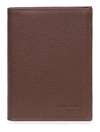 Cartera europea - 2 pliegues - cuero confort hexagona