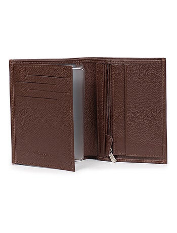 Cartera europea - 2 pliegues - cuero confort hexagona
