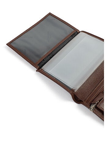 Cartera europea - 2 pliegues - cuero confort hexagona
