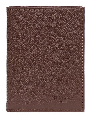 Cartera europea - 2 pliegues - cuero confort hexagona