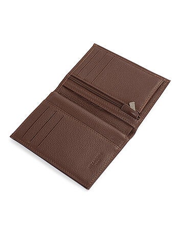 Cartera europea - 2 pliegues - cuero confort hexagona
