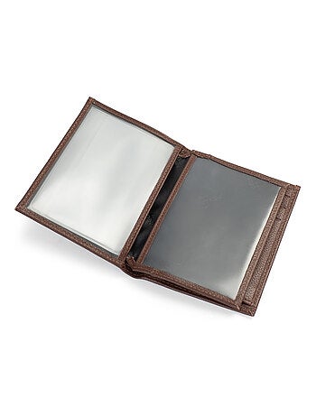 Cartera europea - 2 pliegues - cuero confort hexagona
