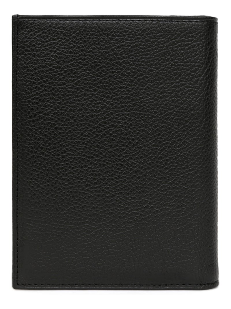 Cartera europea - 2 pliegues - cuero confort hexagona Negro - Kiabi