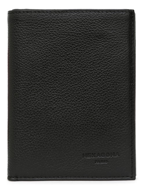 Cartera europea - 2 pliegues - cuero confort hexagona - Kiabi