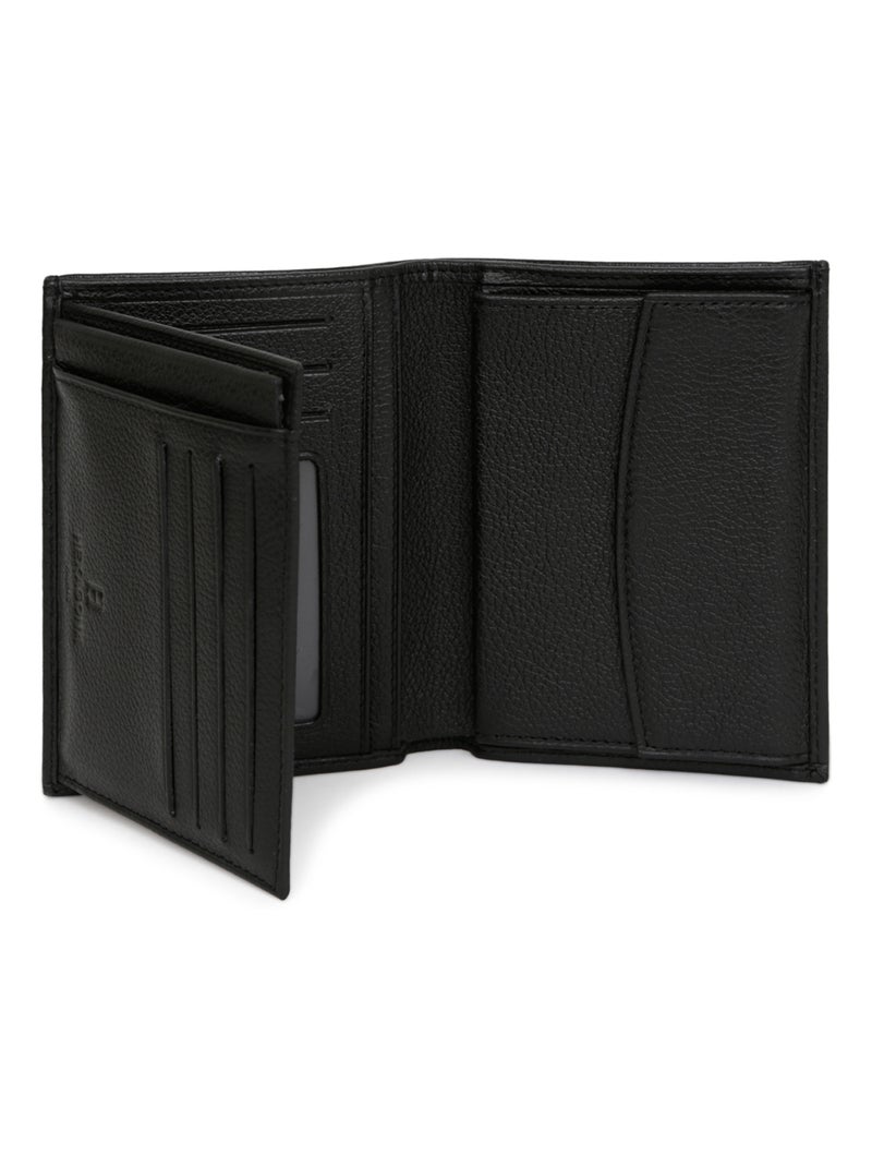 Cartera europea - 2 pliegues - cuero confort hexagona Negro - Kiabi