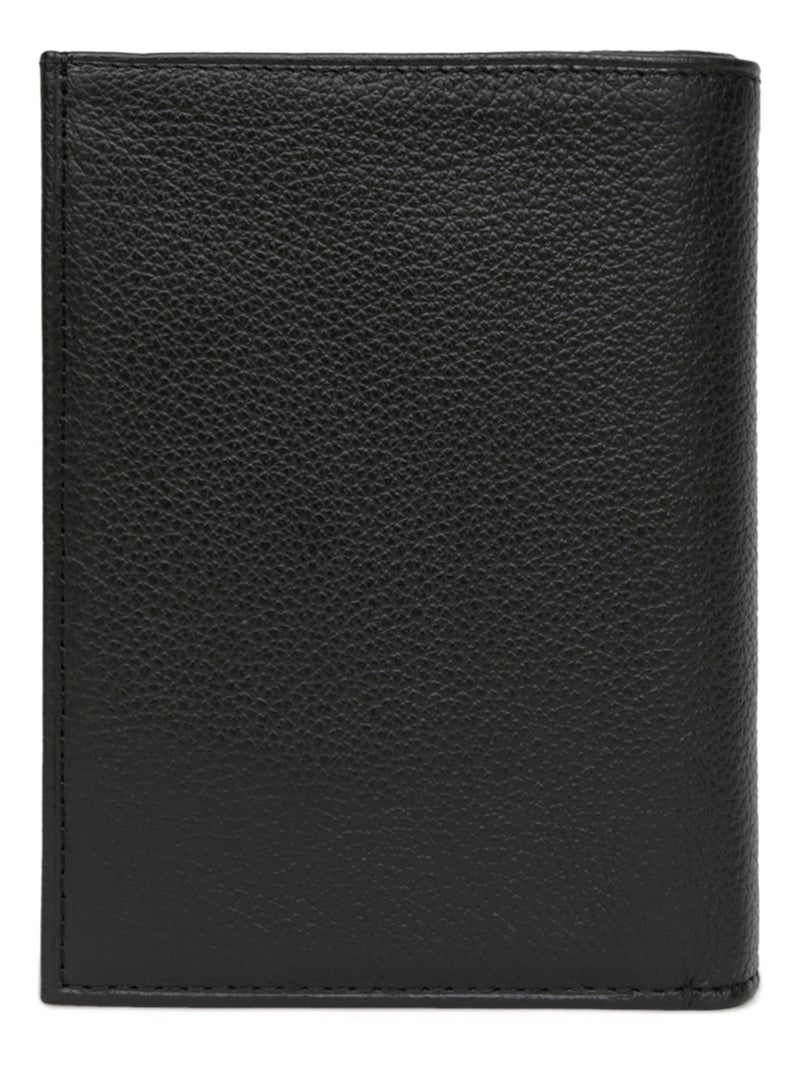 Cartera europea - 2 pliegues - cuero confort hexagona Negro - Kiabi