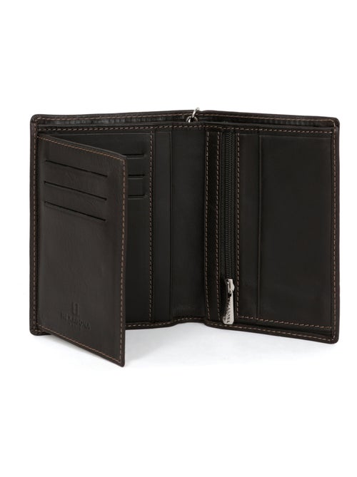 Cartera europea - 2 pliegues - cuero félin hexagona - Kiabi