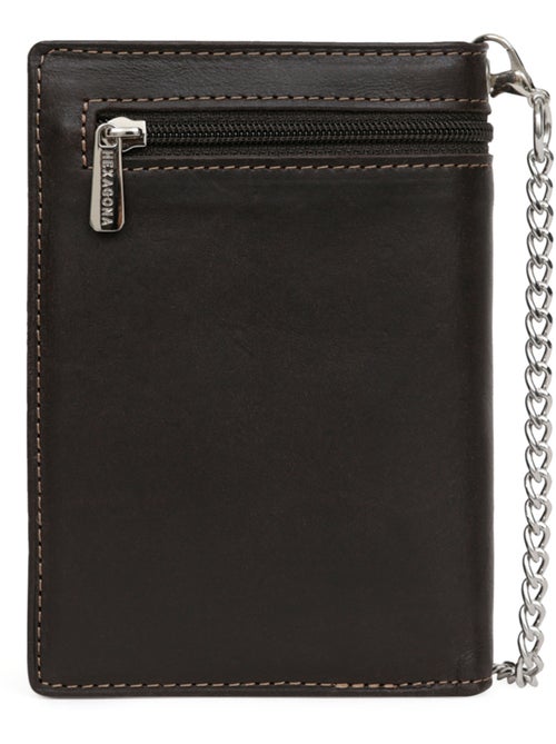Cartera europea - 2 pliegues - cuero félin hexagona - Kiabi