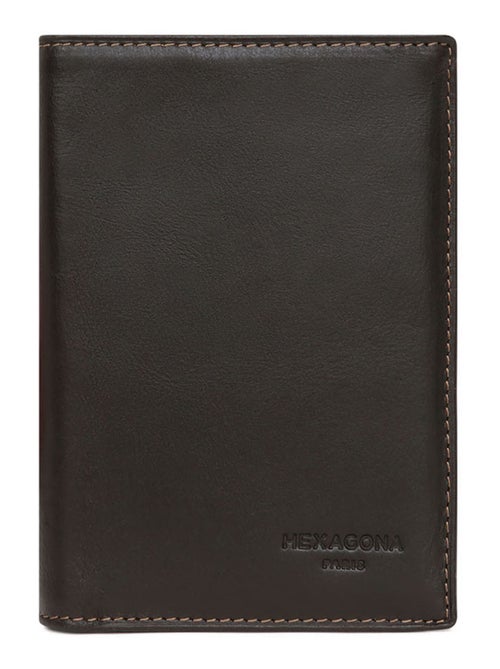 Cartera europea - 2 pliegues - cuero félin hexagona - Kiabi