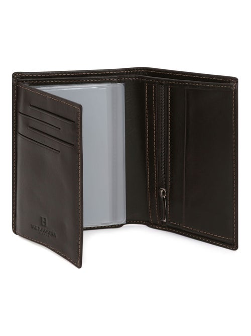 Cartera europea - 2 pliegues - cuero félin hexagona - Kiabi