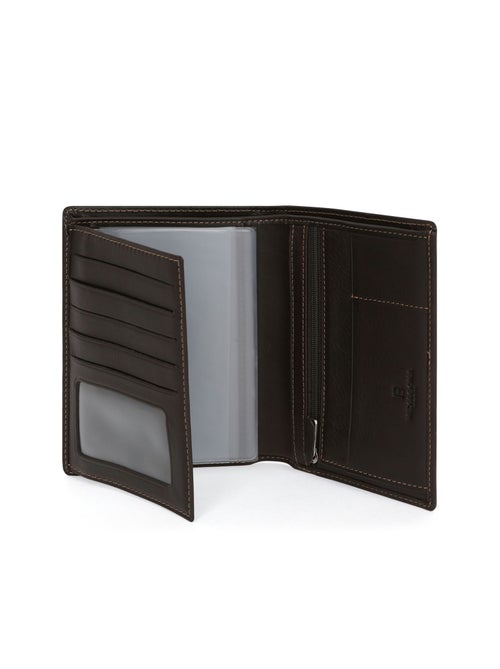 Cartera europea - 2 pliegues - cuero félin hexagona - Kiabi