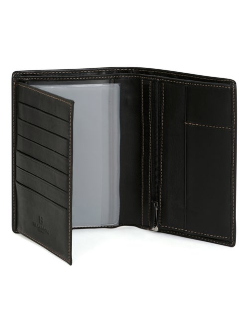Cartera europea - 2 pliegues - cuero félin hexagona - Kiabi