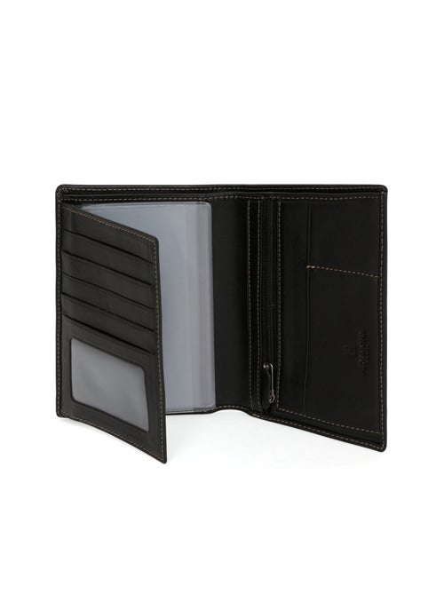 Cartera europea - 2 pliegues - cuero félin hexagona - Kiabi