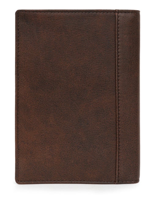 Cartera europea - 2 pliegues - cuero instinct hexagona - Kiabi