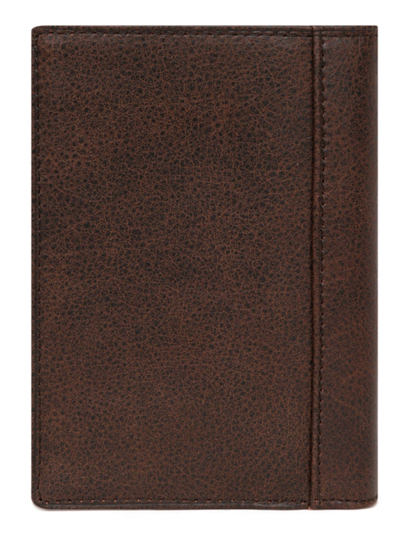 Cartera europea - 2 pliegues - cuero instinct hexagona Marrón - Kiabi