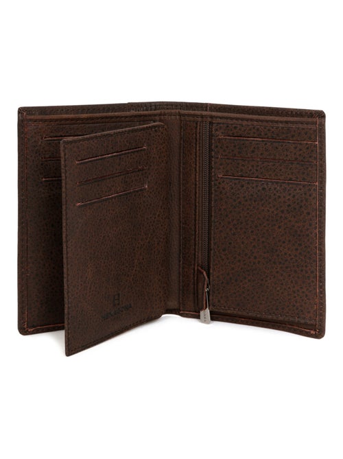 Cartera europea - 2 pliegues - cuero instinct hexagona - Kiabi
