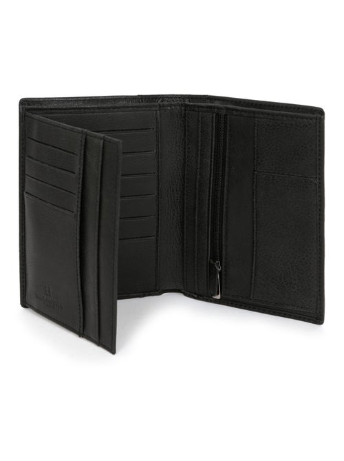 Cartera europea - 2 pliegues - cuero instinct hexagona - Kiabi