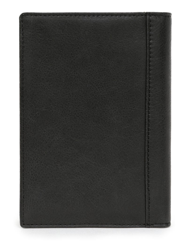 Cartera europea - 2 pliegues - cuero instinct hexagona Negro - Kiabi