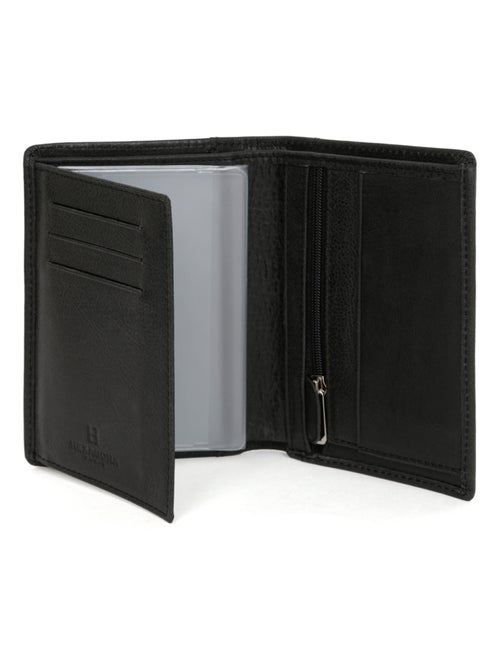 Cartera europea - 2 pliegues - cuero instinct hexagona - Kiabi