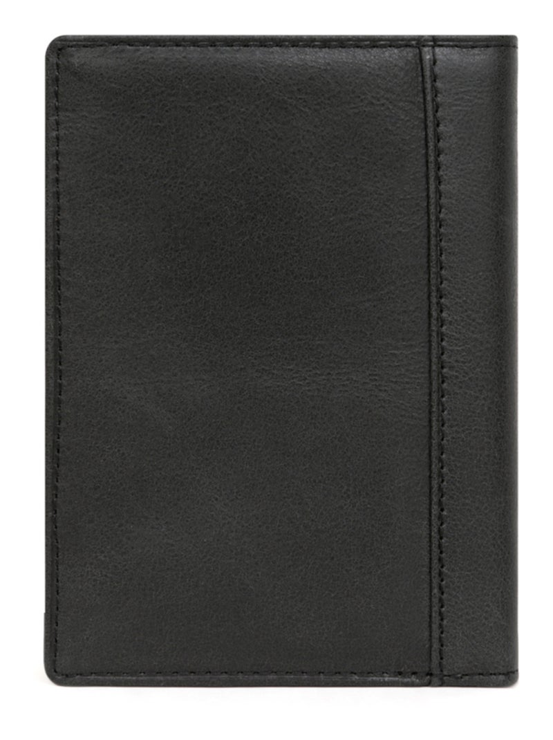 Cartera europea - 2 pliegues - cuero instinct hexagona Negro - Kiabi